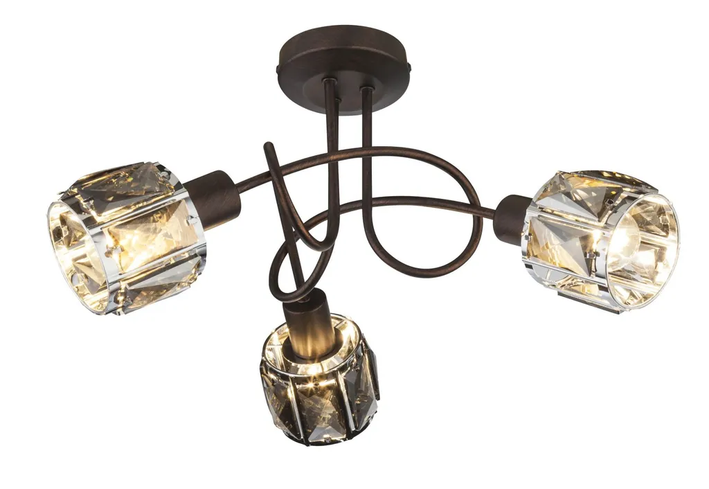 Lampada Soffitto Bronzo Cristallo Globo 38cm | Qualità Garantita