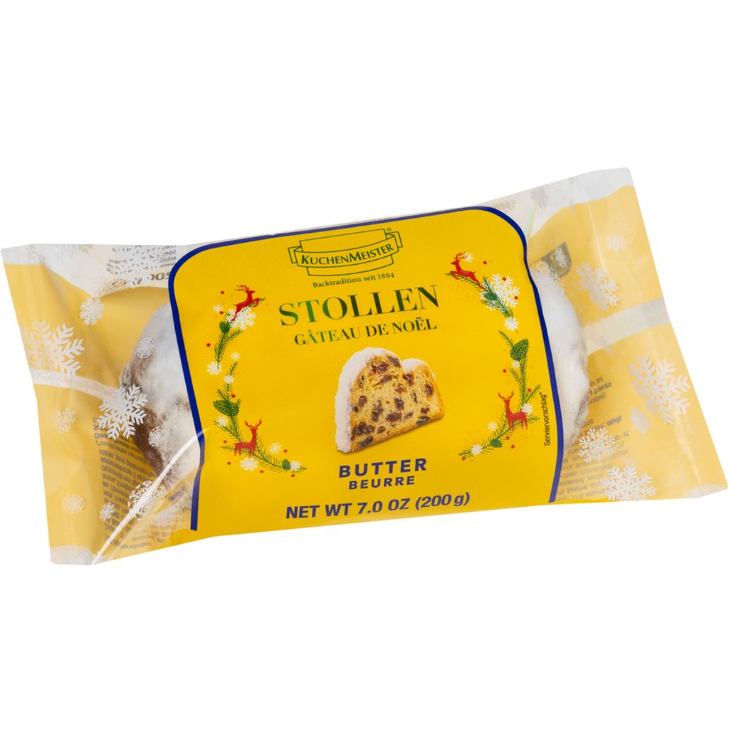 Produktbild KuchenMeister Butter Stollen mit Rosinen und Puderzucker 200g