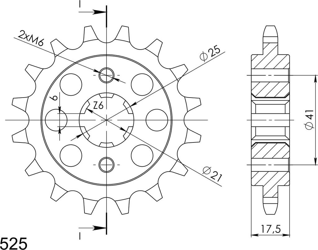 Ritzel Supersprox 525 - 15Z CST-294:15|grobverzahnt 21,0/25,0