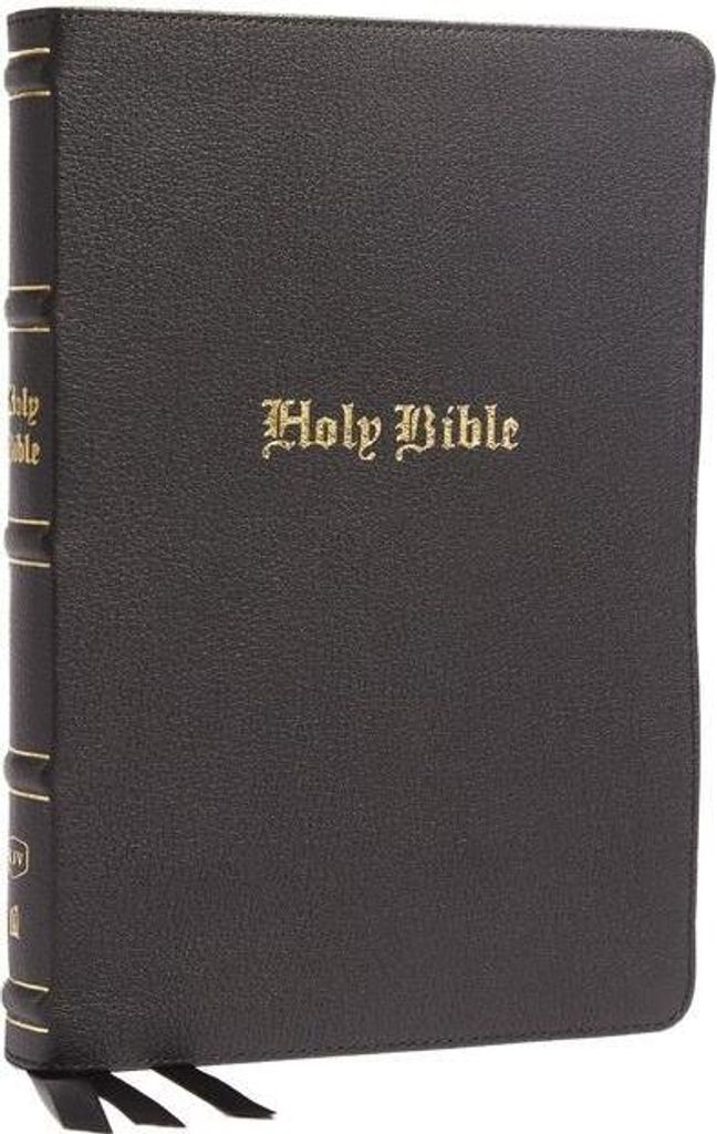 KJV Heilige Bibel: Großdruck Thinline, Schwarzes echtes Leder, Rote Schrift, Komfortdruck: King James Version