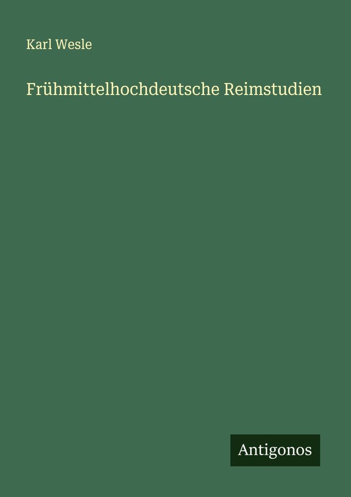 Frühmittelhochdeutsche Reimstudien
