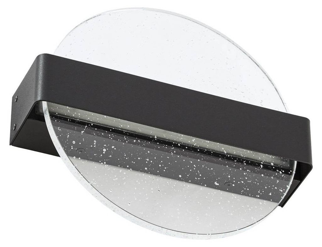 Lucande LED-Wandlampe Narkelo, schwarz/klar, CCT, IP44