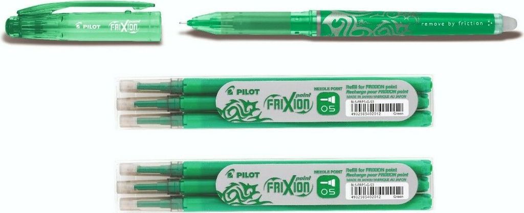 Pilot Frixion Point 0.5 Tintenroller grün + 6 Ersatzminen