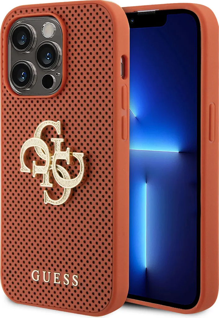 Custodia Guess iPhone 15 Pro Max Arancione Glitter 4G | Luxury Case