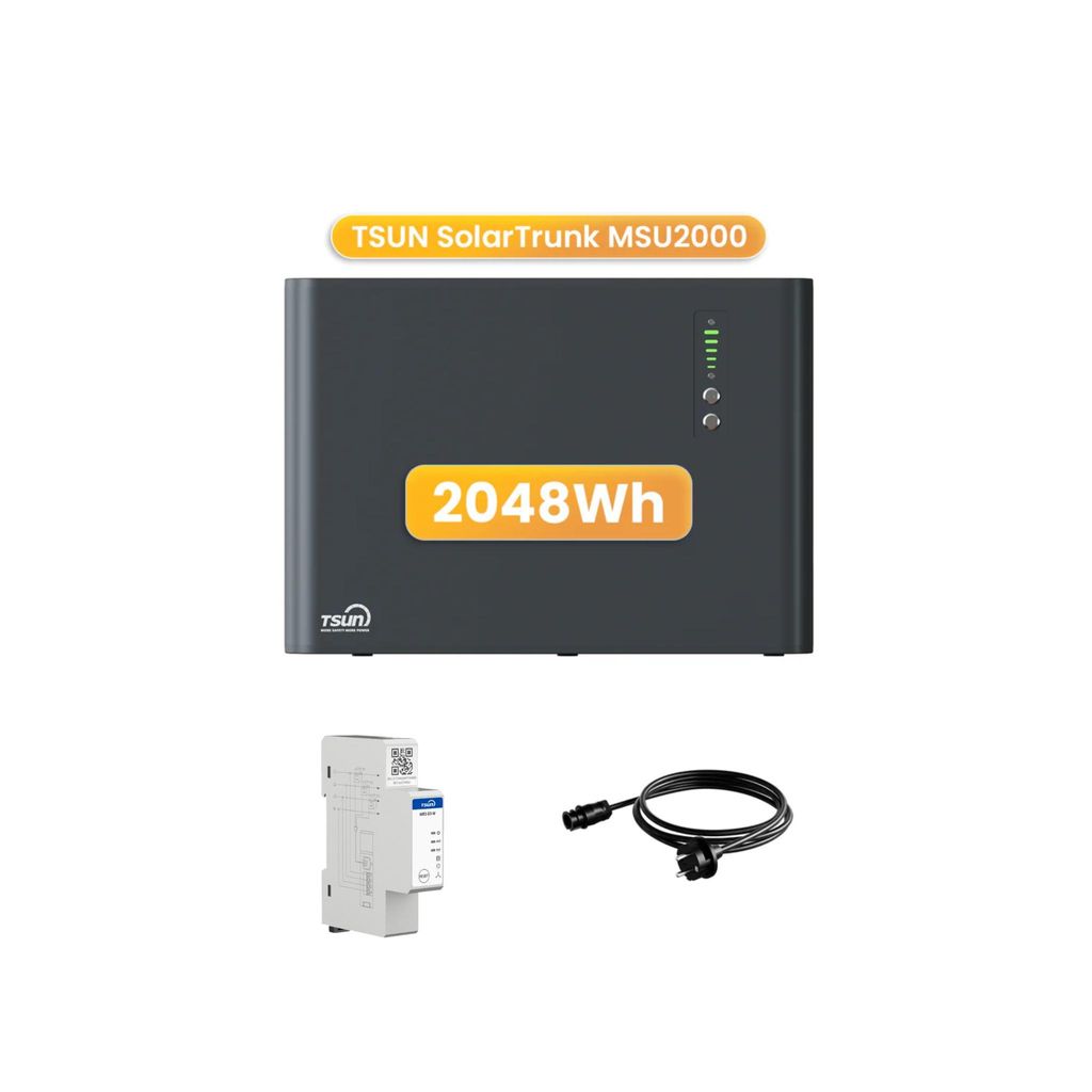 Powerness Balkonkraftwerk Speicher,TSUN SolarTrunk MSU2000 Speicher 2948Wh 4 MPPT mit Smart Meter, All-in-One Speicher für Balkonkraftwerke (0% MwSt)