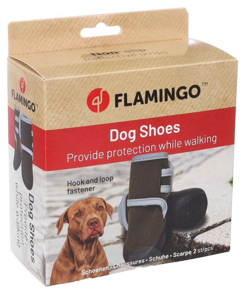 Flamingo Hundeschuhe Laky grün - 2 Stück, Größe: XXL