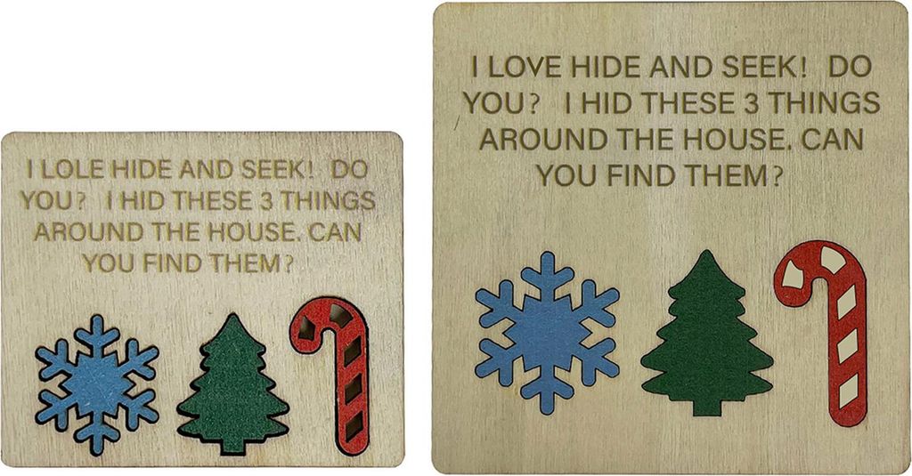 1/2 Set Weihnachts-Versteckspiel-Set Schneeflocken-Weihnachtsbaum-Krückenform Holzdekoration Familienspiel Requisiten Partydeko