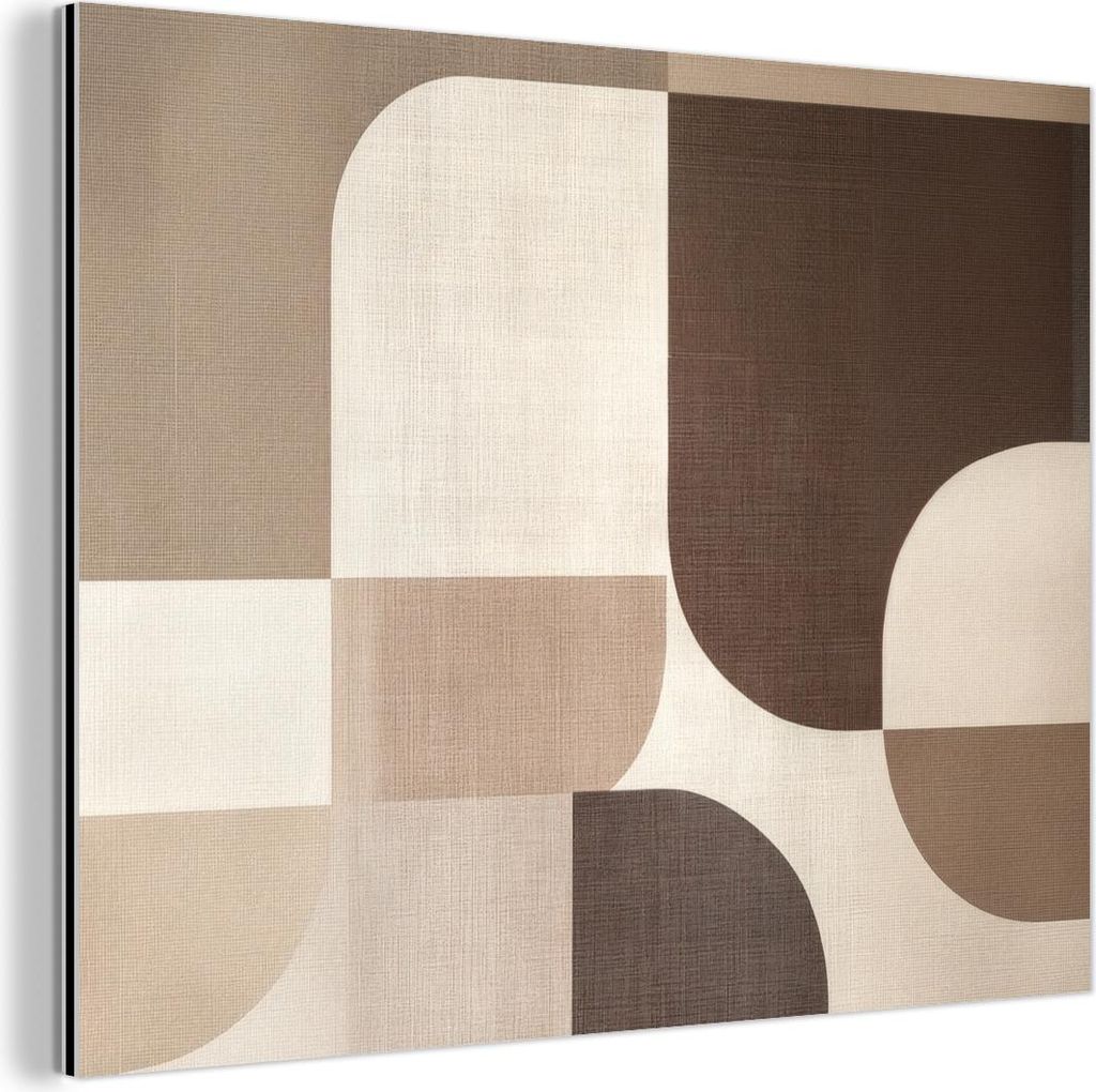 MuchoWow Wanddekoration Metall Metallbild Wandkunst 40x30 cm Geometrisch - Gewebte Struktur - Modern MuchoWow Aluminium Gemälde - Dekoration Wohnz...