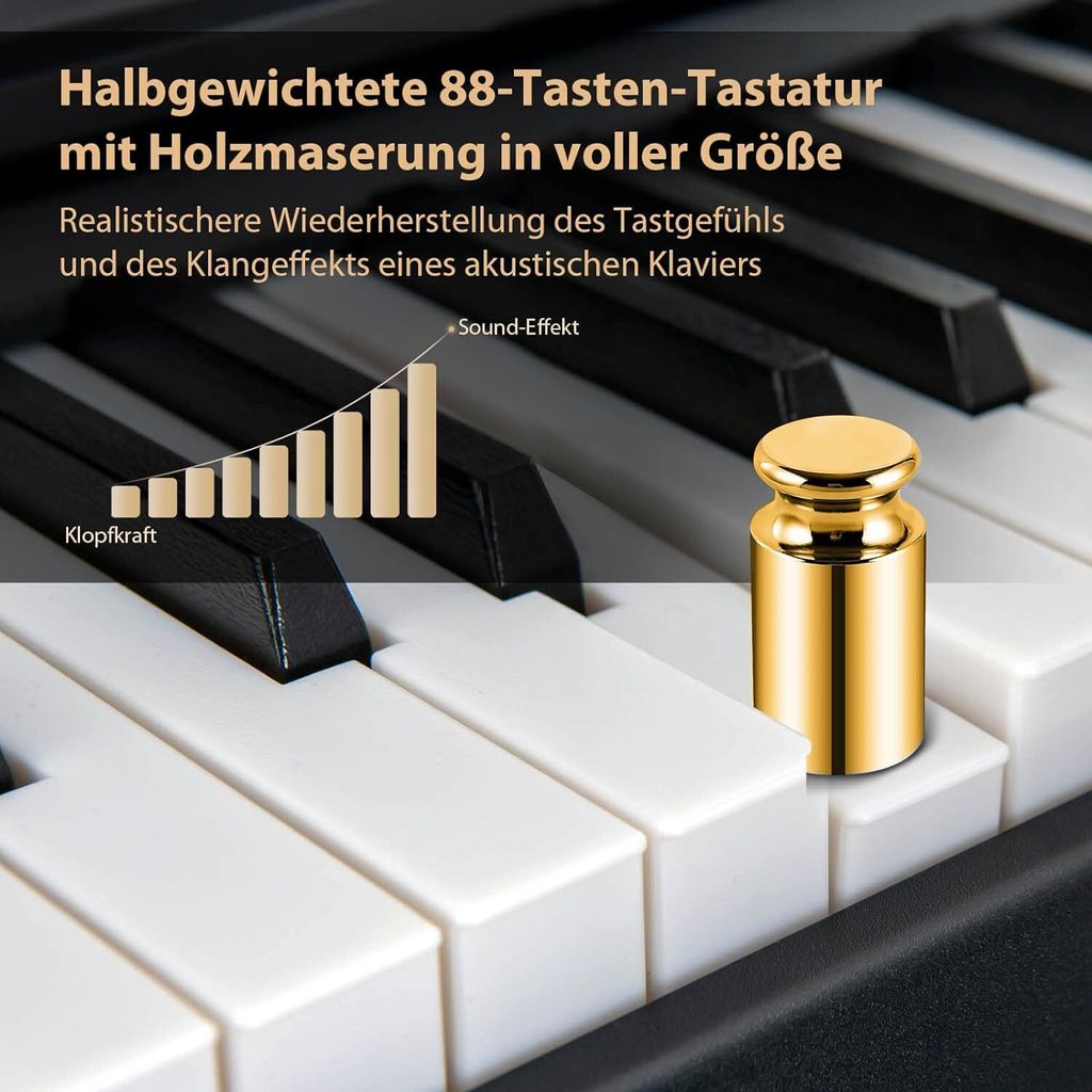 COSTWAY 88 kláves elektrické piano, digitální klávesy Obrázek produktu 5