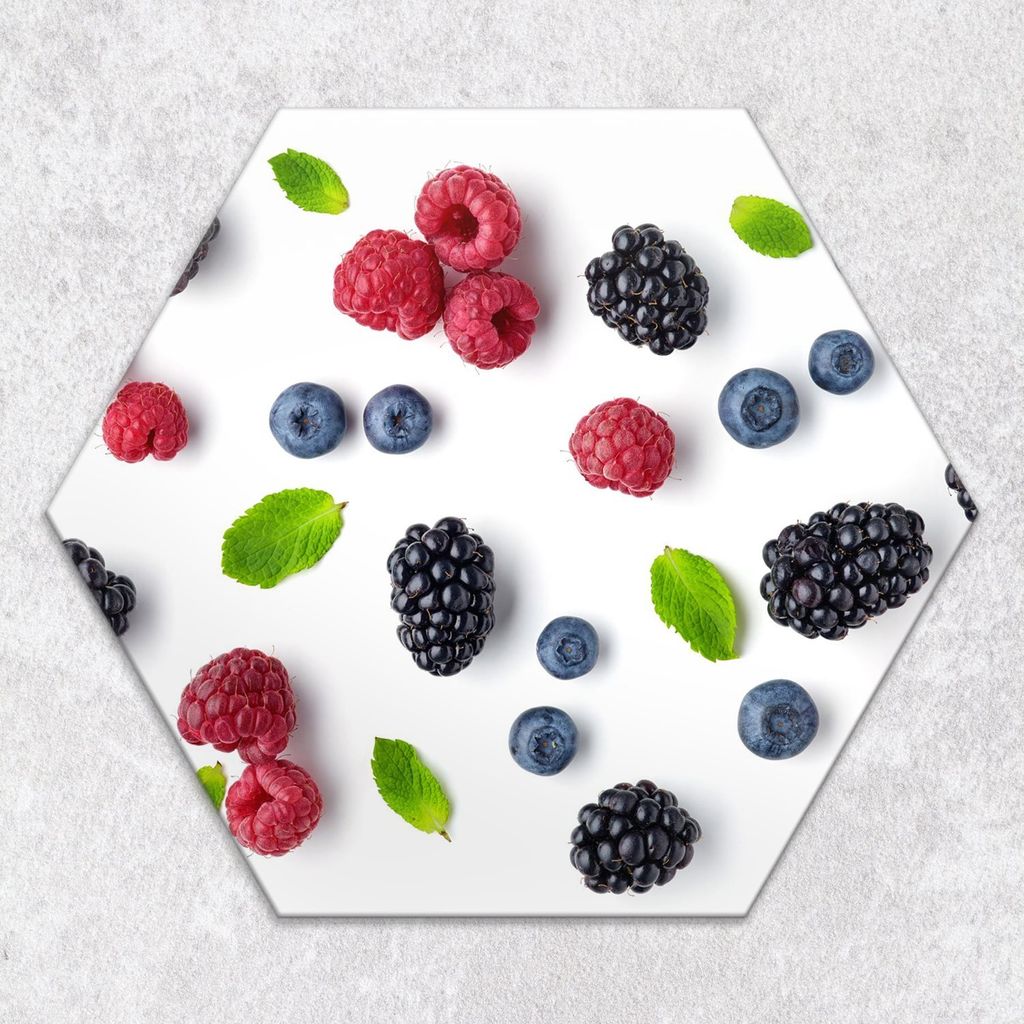 Glas-Herdabdeckplatten Glaskeramikkochfeld-Abdeckung Spritzschutz Glas hexagon 40 cm Obst