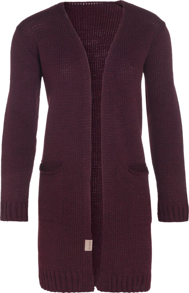 Knit Factory Ruby Strickjacke Aubergine - 36/38 - Mit Taschen