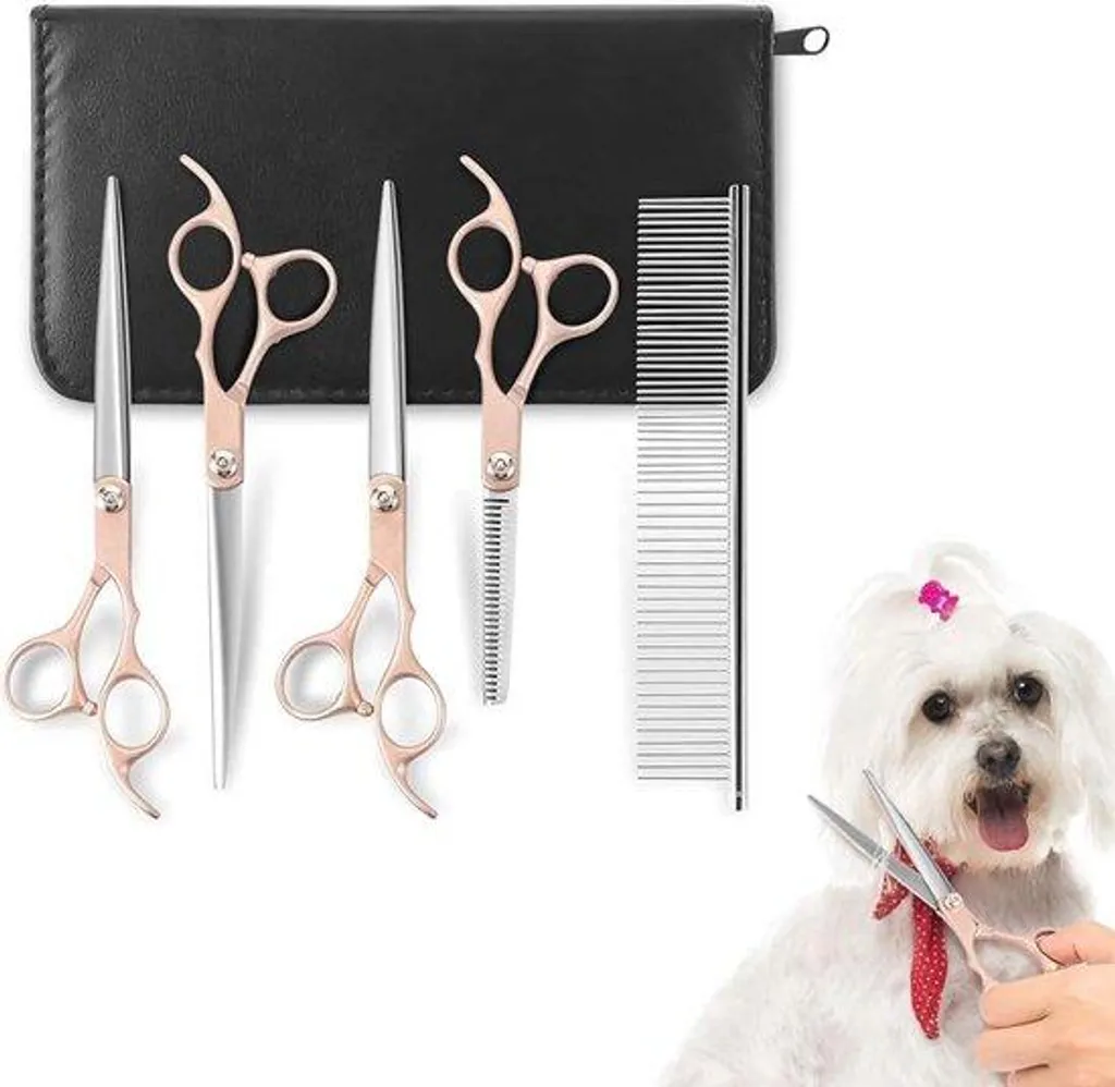 Ciseaux de coupe canins pour poils longs en acier inoxydable de série V