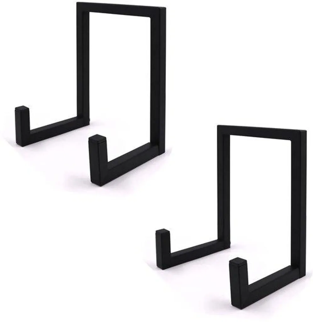Porte-disques vinyles en métal noir - Présentoir sur pied élégant de 30cm