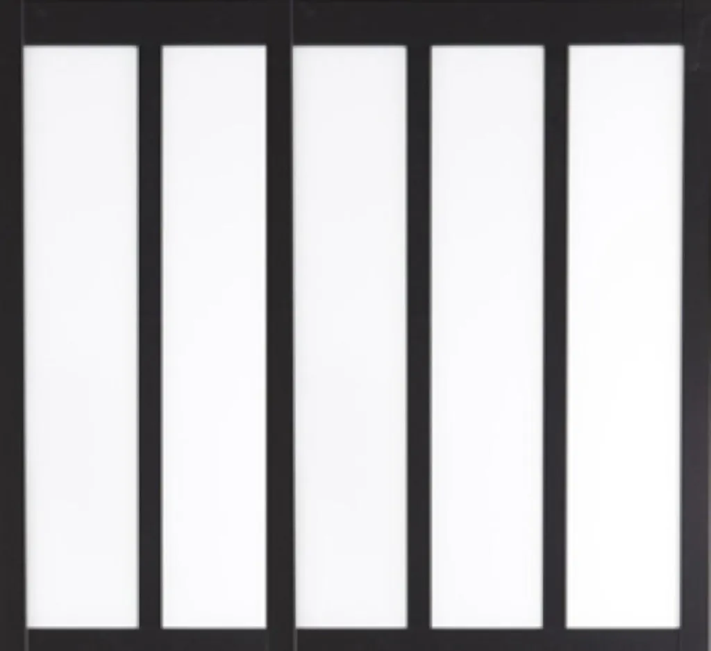 Verrière 5 Vitrages en MDF Noir Mat 108x182 cm pour Salon et Cuisine