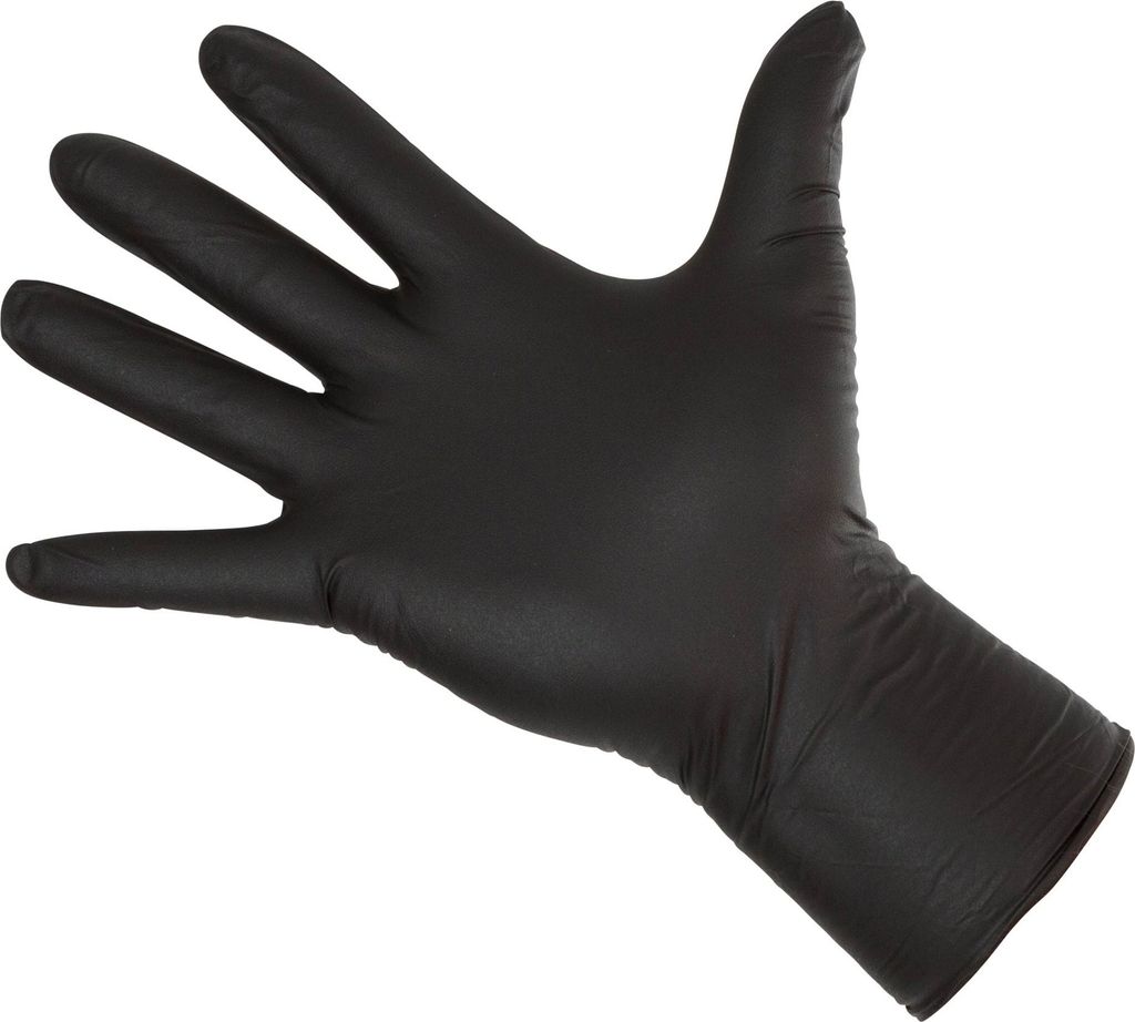 Kerbl 15323 Nitrile Lang Schwarz Einmalhandschuhe, 30cm Länge, XL, 50 Stück