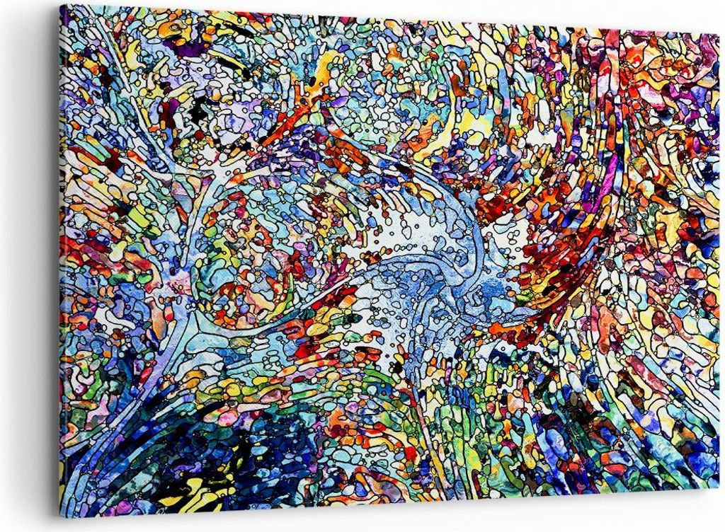 Bild auf Leinwand - Leinwandbild - Abstraktion modern - 100x70cm - Wand Bild - Wanddeko - Leinwanddruck - Bilder - Kunstdruck - Wanddekoration - Le...