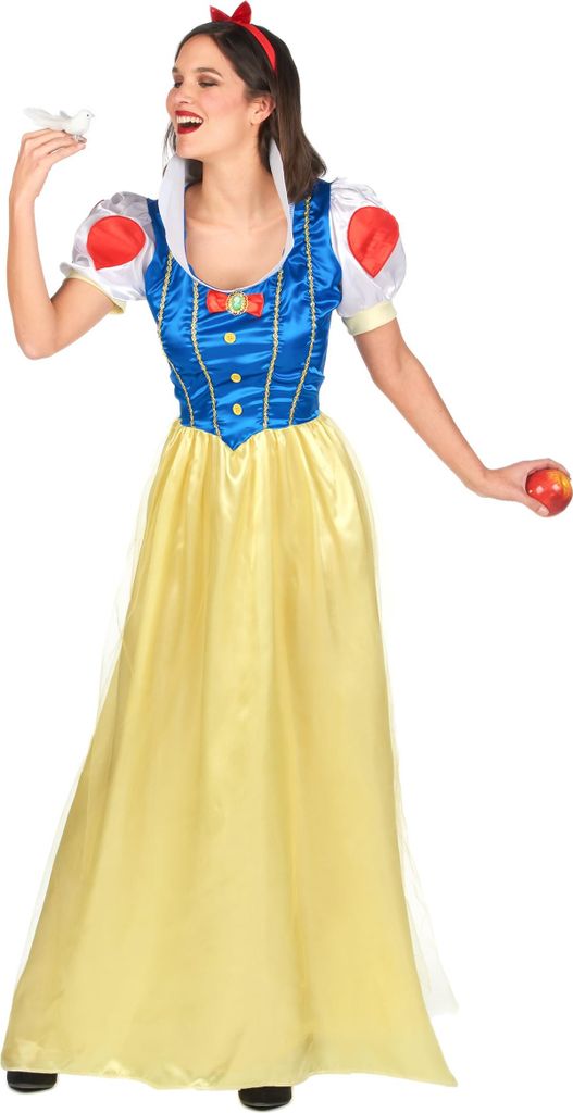 Bezaubernde Märchen-Prinzessin Damenkostüm Schneewittchen gelb-blau-rot - M
