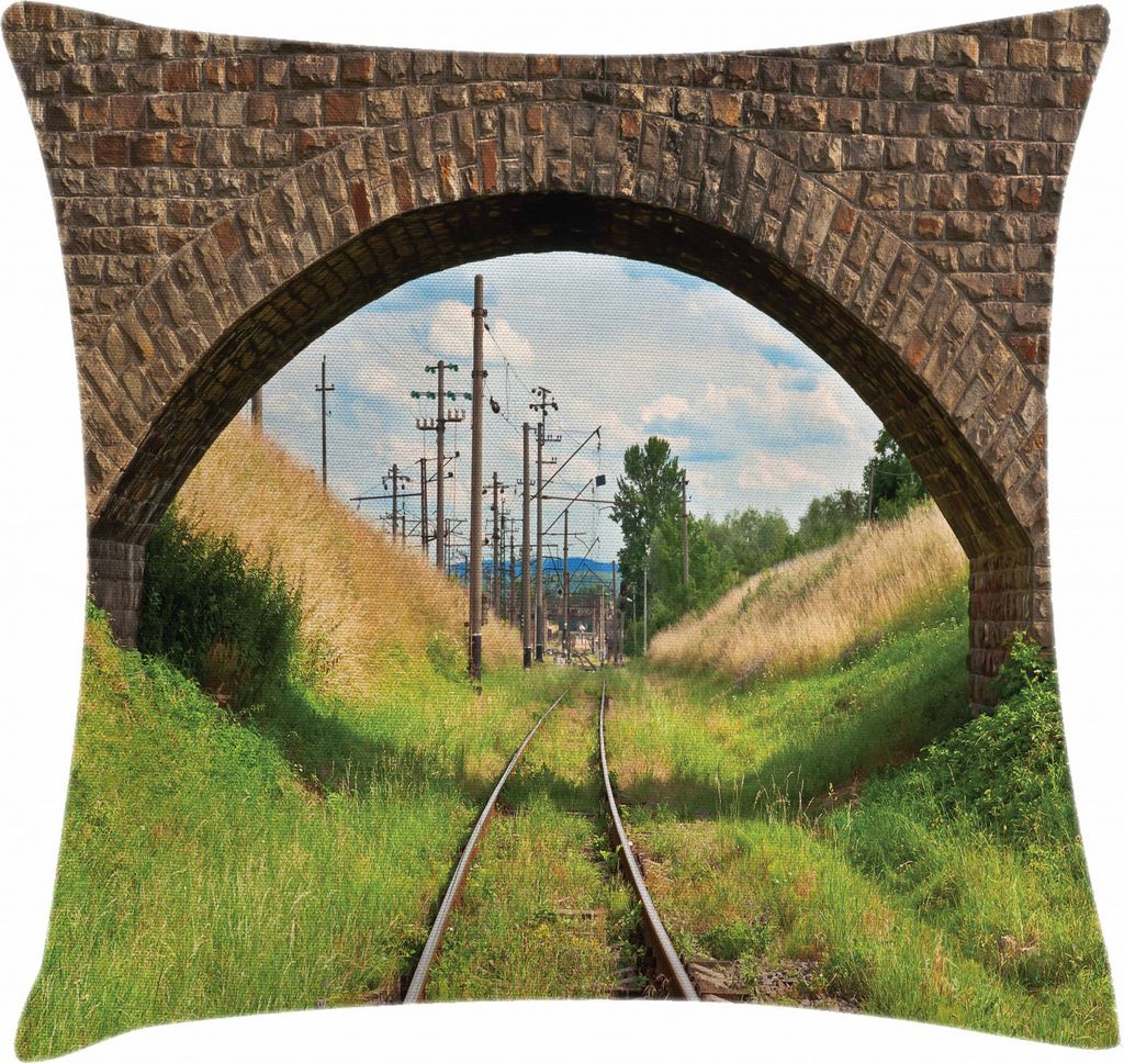 ABAKUHAUS Rustikal Kissenbezug, Bridge Railway Ruhig, Waschbar mit Reißverschluss Kissenhülle mit Farbfesten Klaren Farben Beidseitiger Druck, 40...