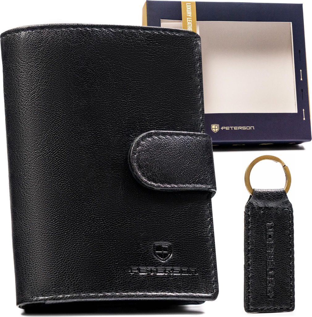 Peterson Geschenkset für Männer mit Brieftasche und Schlüsselanhänger Bolter schwarz One size