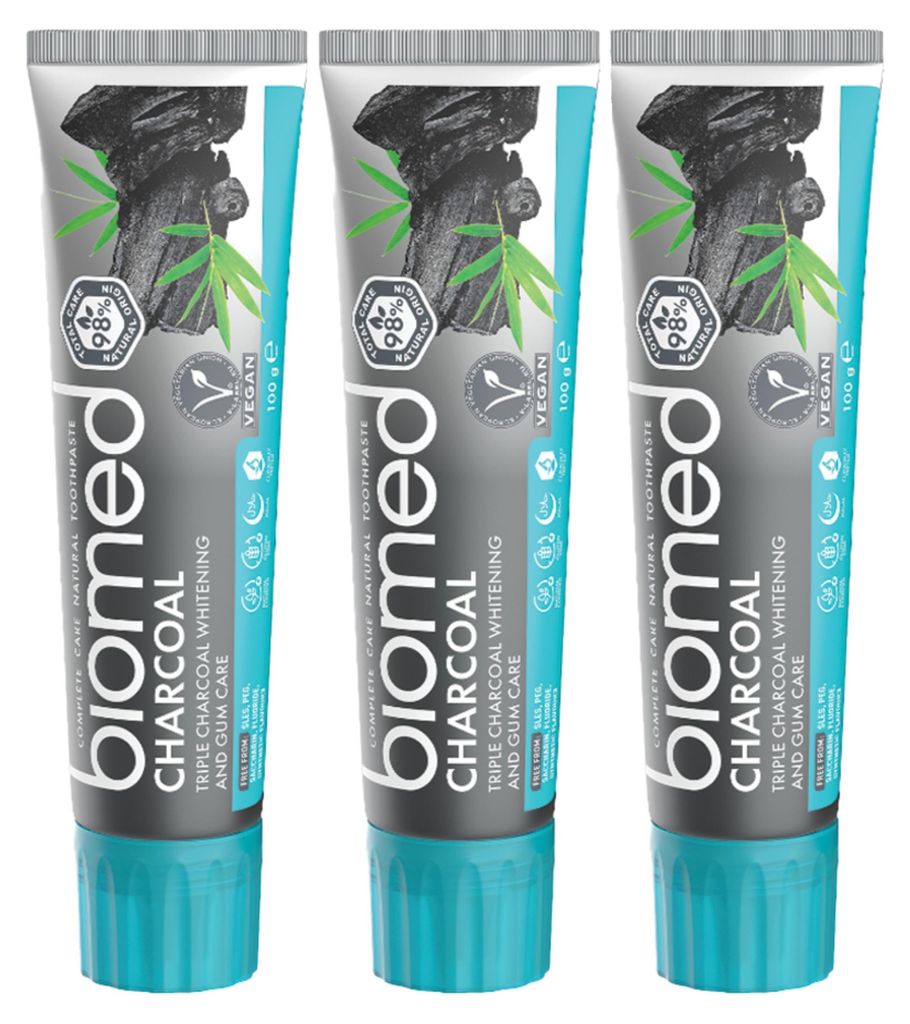 BIOMED - Zahnpasta - Charcoal - 3er Pack - Aufhellung - Produktbild 