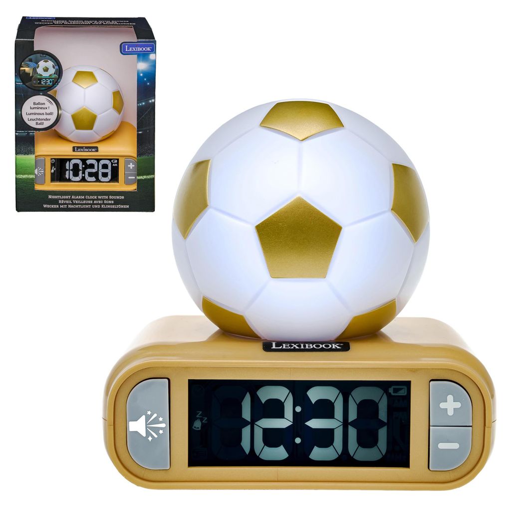 Réveil digital avec veilleuse Ballon de Foot et effets Image du produit 