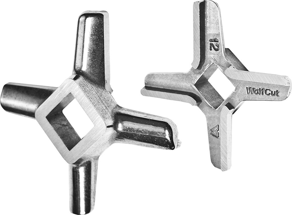 WolfCut 1 Stück INOX Kreuzmesser Eversharp Gr. 10 & 12 - für Fleischwolf Reber Typ N.12EL9501 N, Alexanderwerk, Bartscher FW80,12SQO