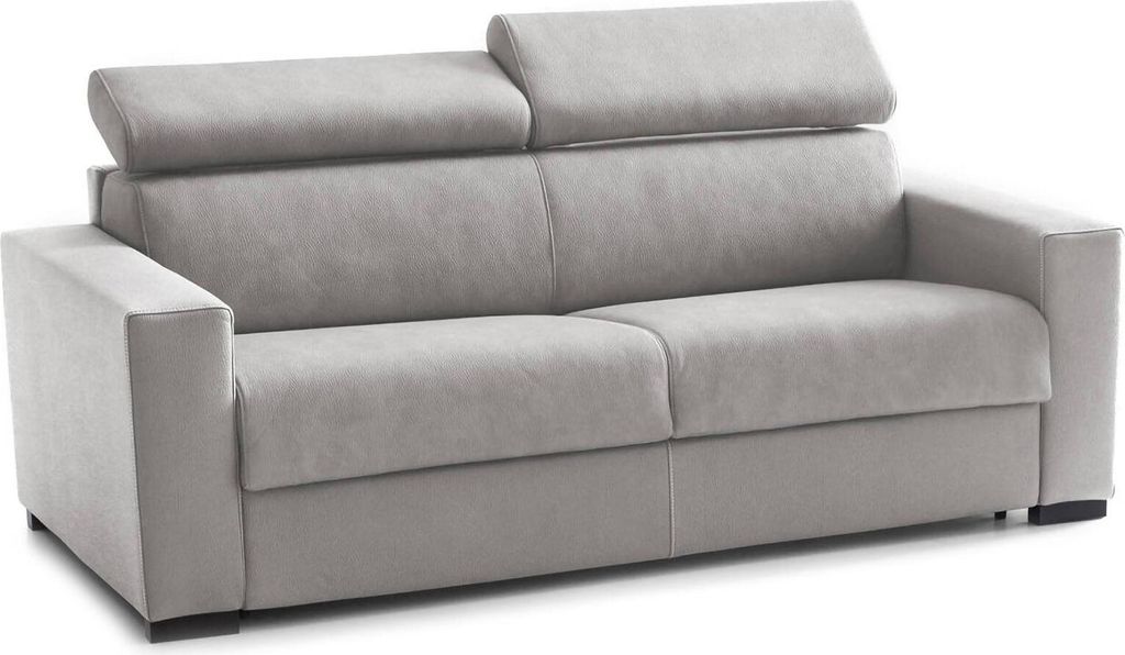 Schlafsofa Aida, Großes 2-Sitzer-Sofa, 100% Italy, Wohnzimmersofa mit drehbarer–ffnung, mit verstellbaren Kopfstützen und schlanken Armlehnen,...