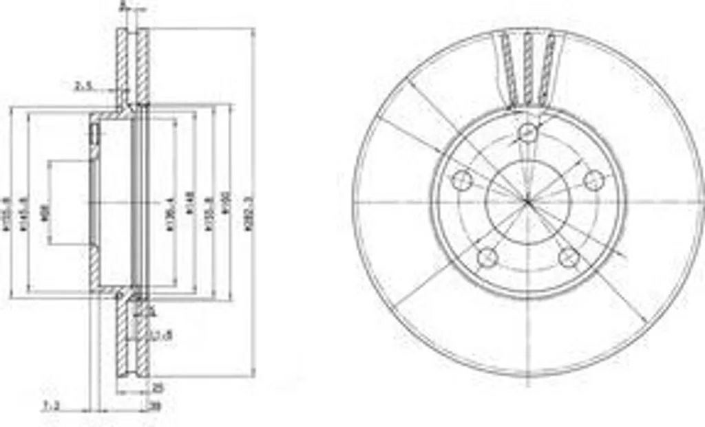 Disque de frein anti-vibration avant pour Passat 3B OE 8E0615301A