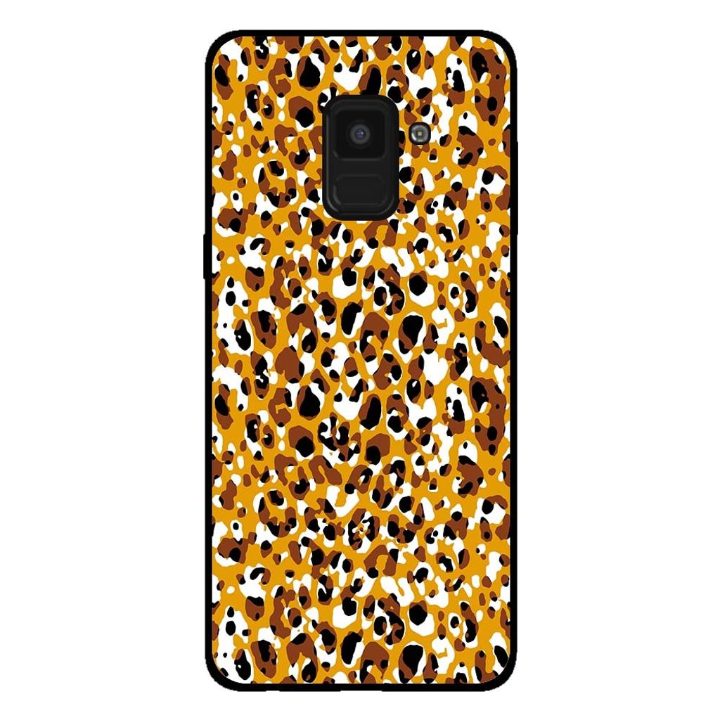 Smartphonica Handyhülle für Samsung Galaxy A8 2018 mit Panther-Print - TPU-Hülle mit Faultier-Print - Braun