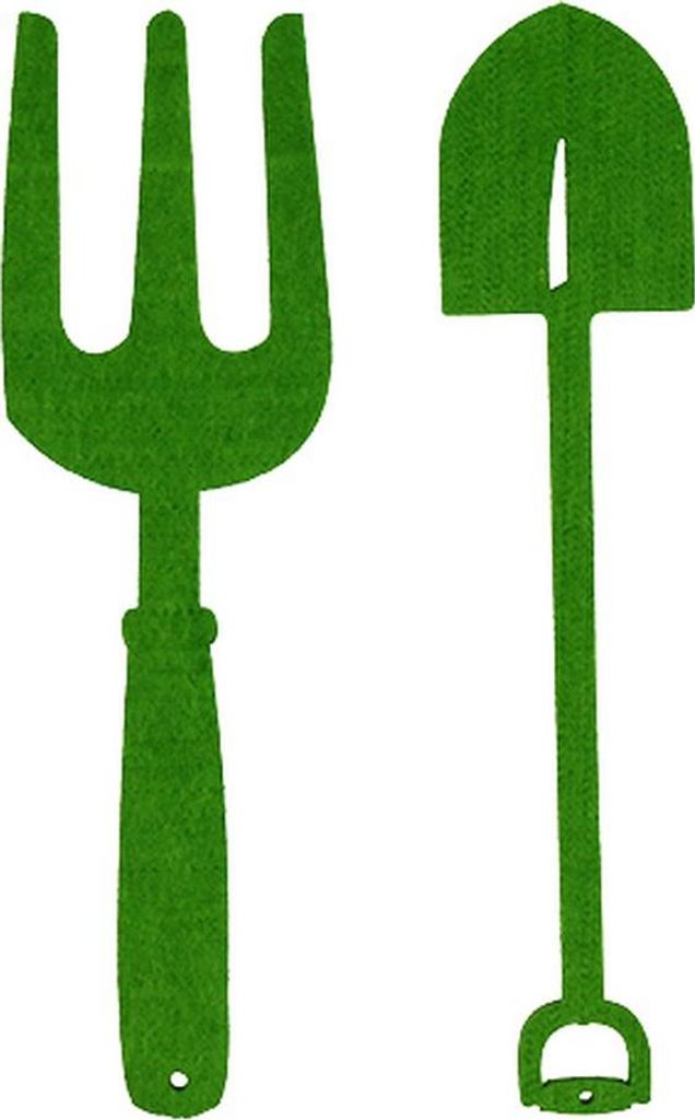 Filzdeko Gartenwerkzeuge für kreative Bastelideen und dekorative Highlights, 4 Stück