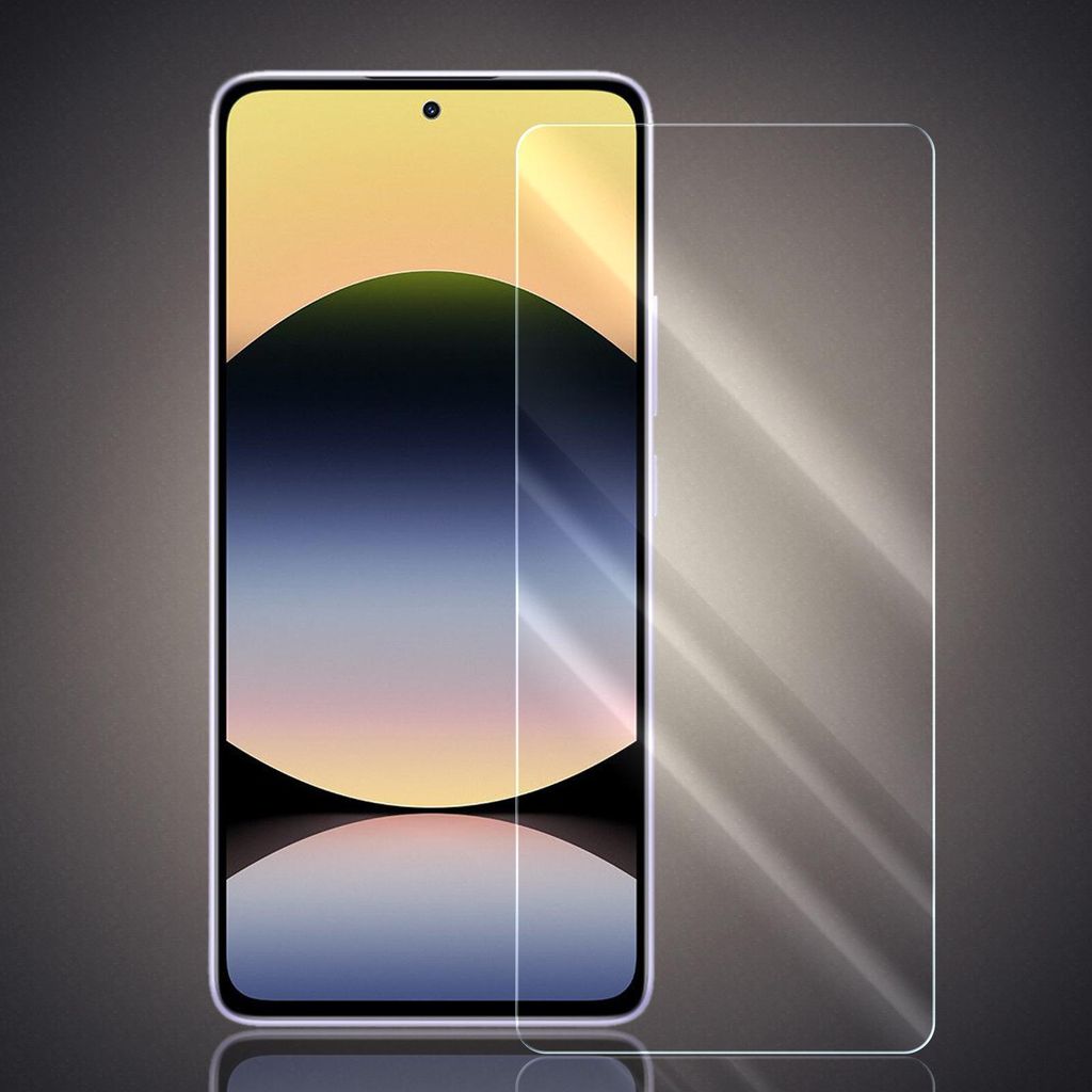 A screen protector is shown placed over a smartphone screen.
