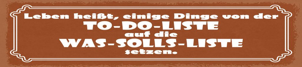 vianmo Blechschild 10x46 cm von TO DO LISTE auf die WAS SOLLS LISTE setzten