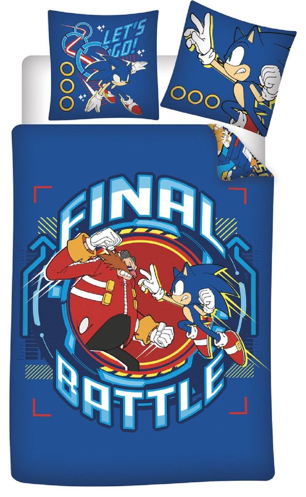 Sonic The Hedgehog Wende Bettwäsche Set 135 x 200 cm Produktbild 