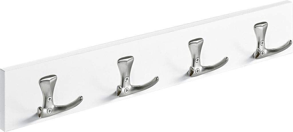Hettich Holzgarderobe 4 Haken 50,0 x 8,0 x 4,6 cm weiß
