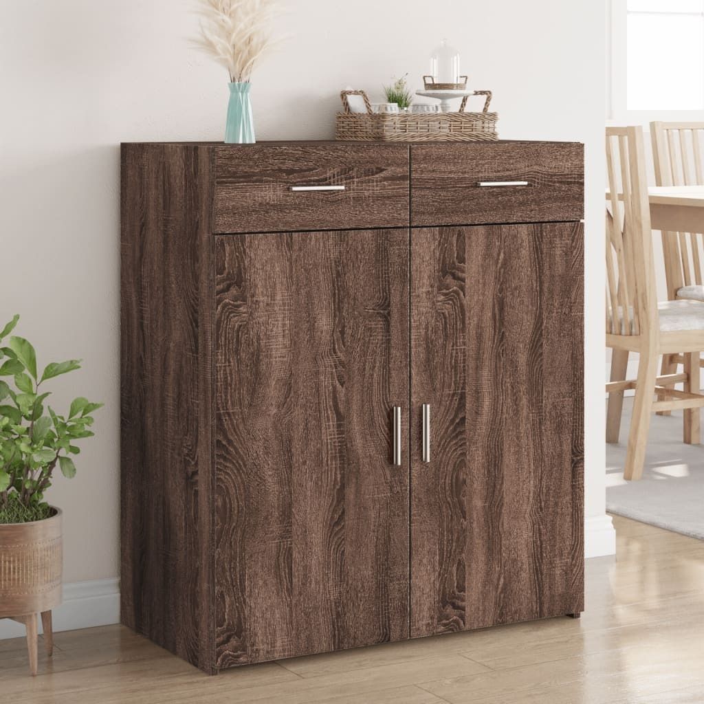 (Robust Möbel)Sideboard/Kommode - elegantes Design - Buffetschrank - Braun Eichen-Optik 80x42,5x93cm Holzwerkstoff NEU186523 - Kommoden