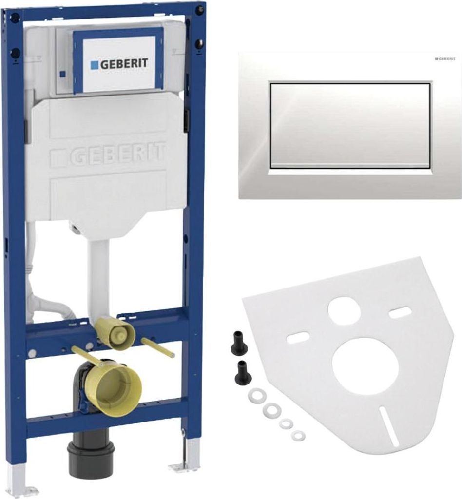 BADfabrik24 Geberit Duofix Element für Wand-WC, 112 cm, mit Sigma UP-Spülkasten 12 cm + Geberit Sigma30 Betätigungsplatte für 2-Mengen-Spülung...