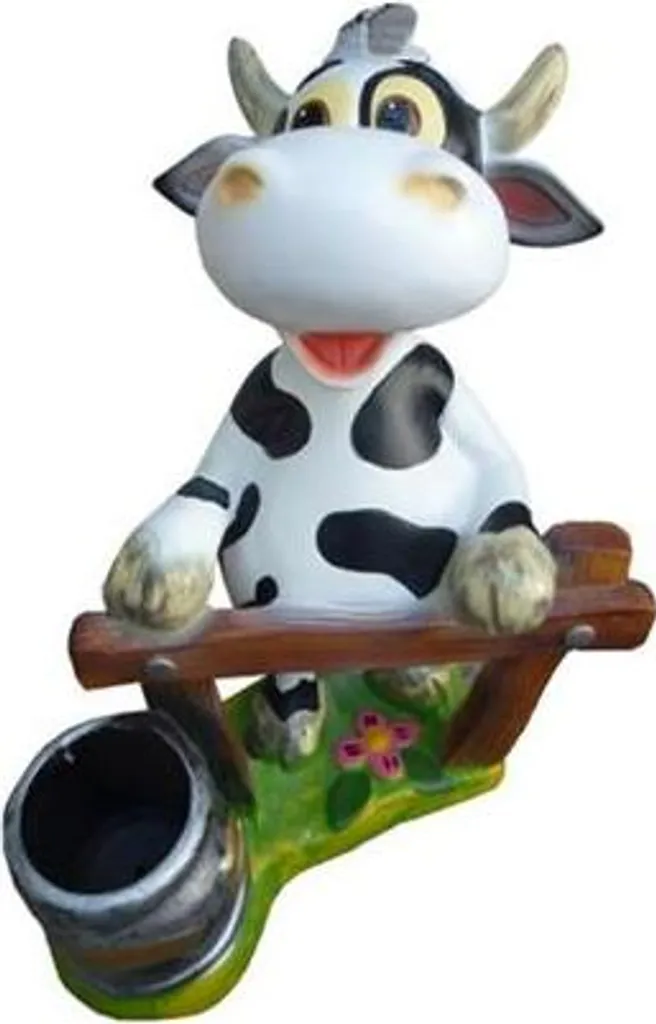 Décoration de jardin rigolote figurine vache bœuf pour pelouse et cour