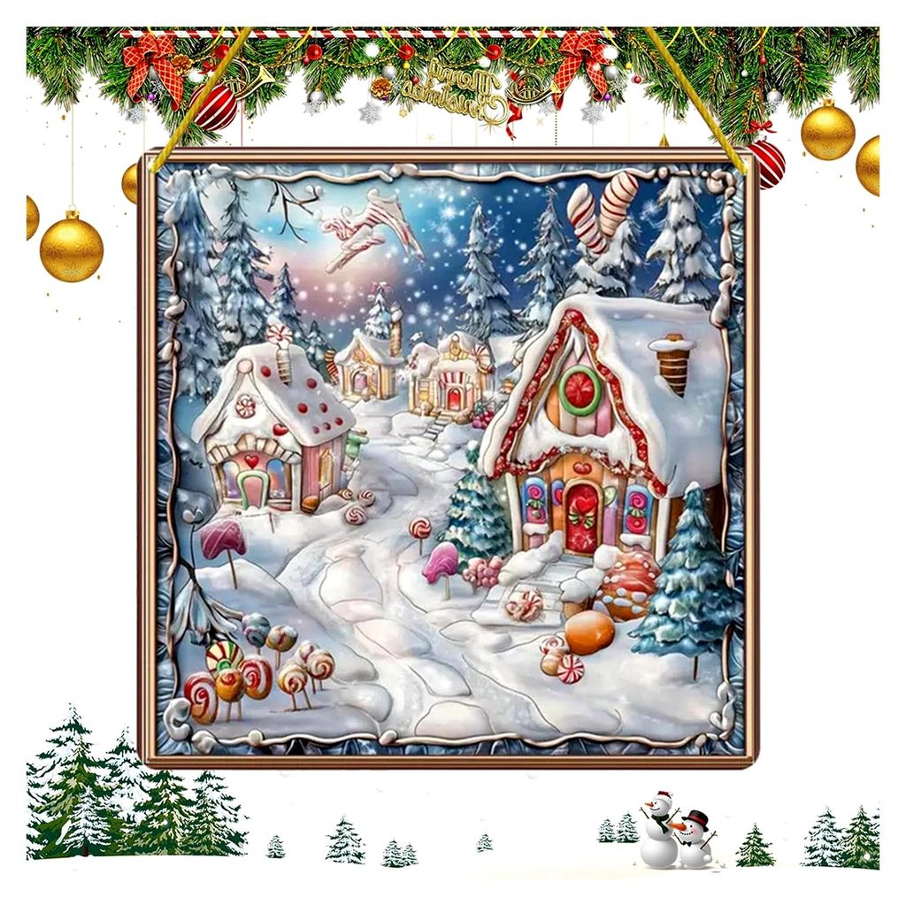Weihnachtsschmuck mit Kristallmalerei, Kunst-Sets mit Edelsteinen, dekorative Malsets mit Strasssteinen, Strass-Malerei-Sets, Wandkunst, klarer Druck