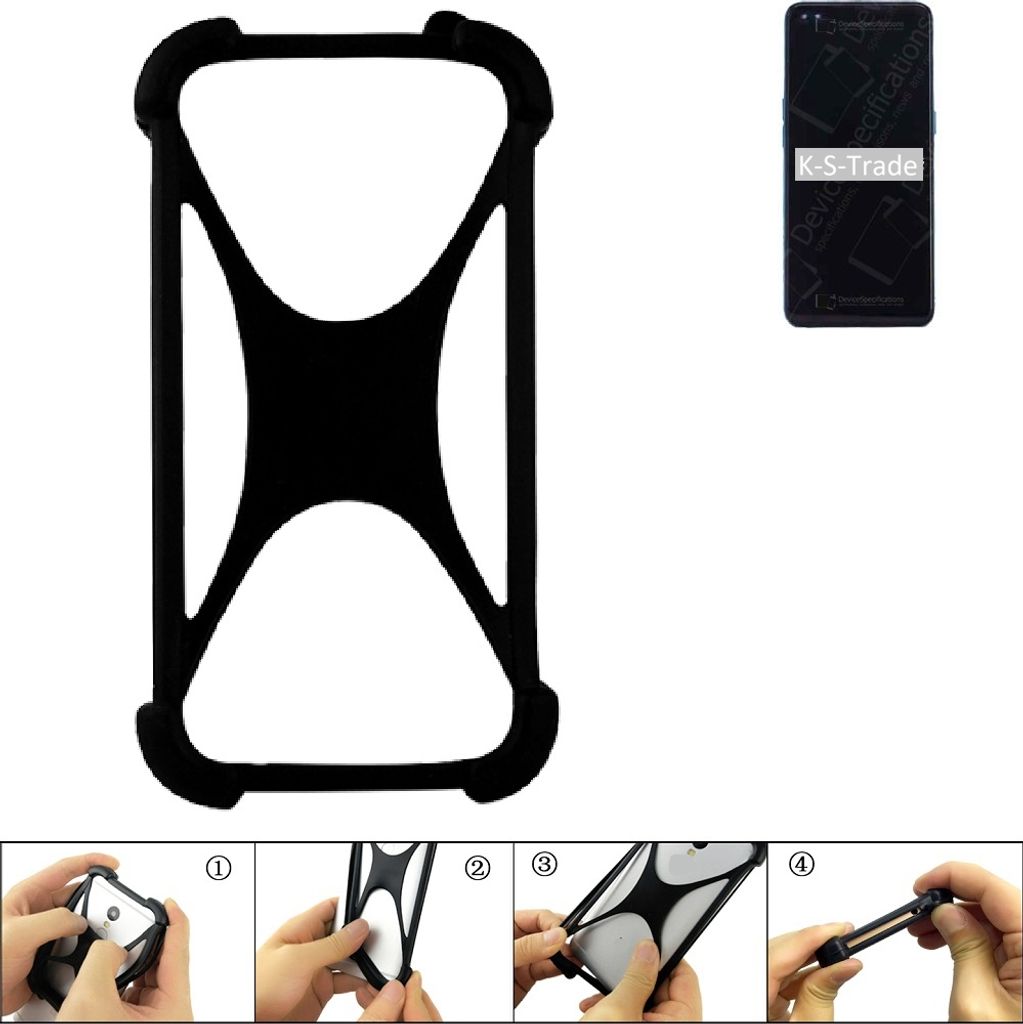K-S-Trade Handy-Hülle Schutz-Hülle kompatibel mit Oppo Reno4 Silikon Bumper TPU Softcase Smartphone Stoßschutz, schwarz