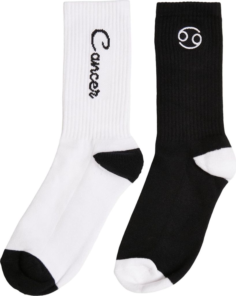 Mister Tee Accessoires MT2235 | Zodiac Socks 2-Pack Socken - Farbe: black/white cancer - Größe: 43-46