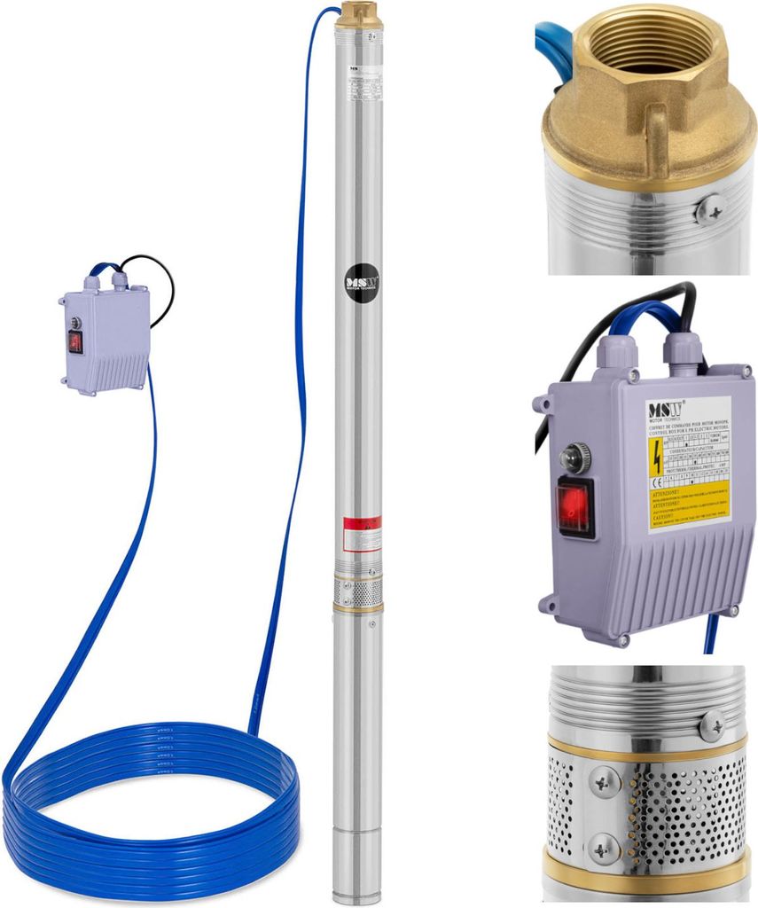Brunnen-Tauchmotorpumpe STAL 1000 W 3800 l/h bis zu 85 m Produktbild 