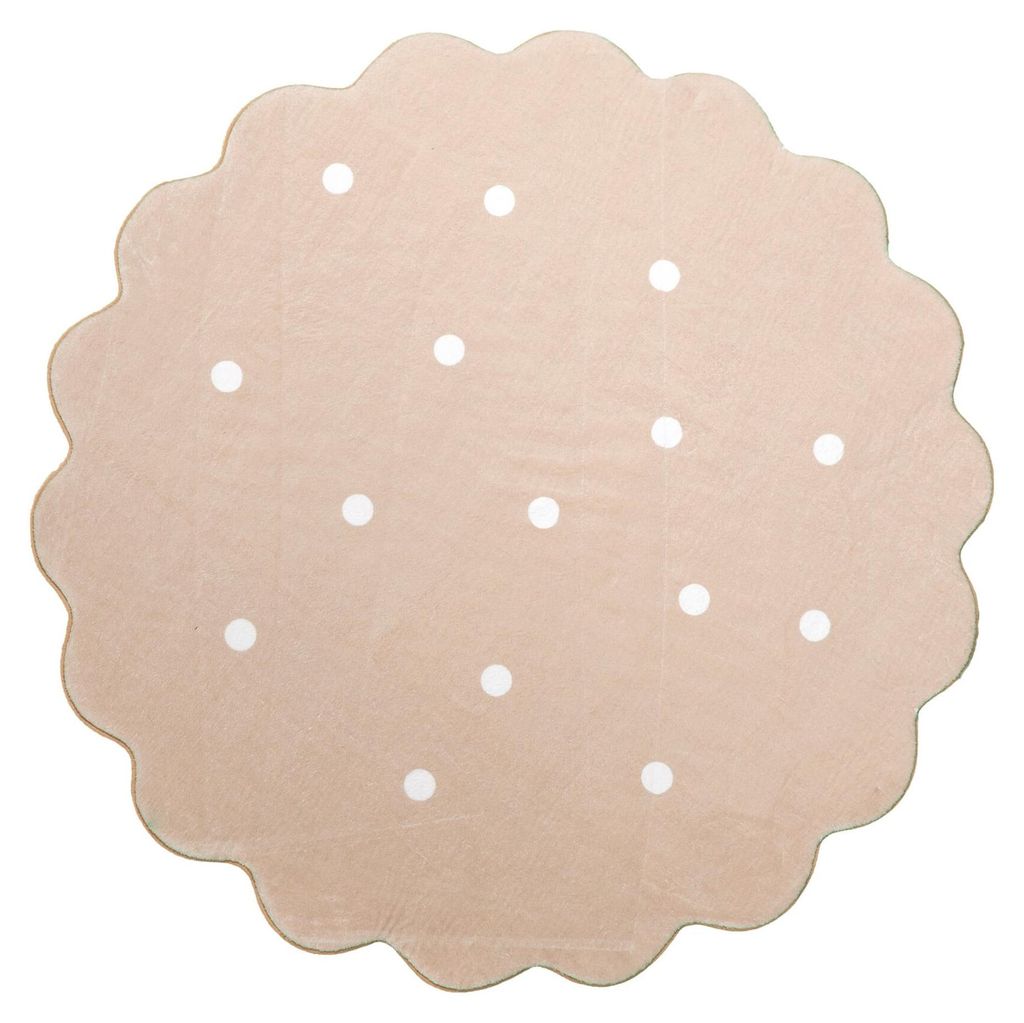 Teppich Kinderzimmer Rund - Cloudy Dots Beige Produktbild 