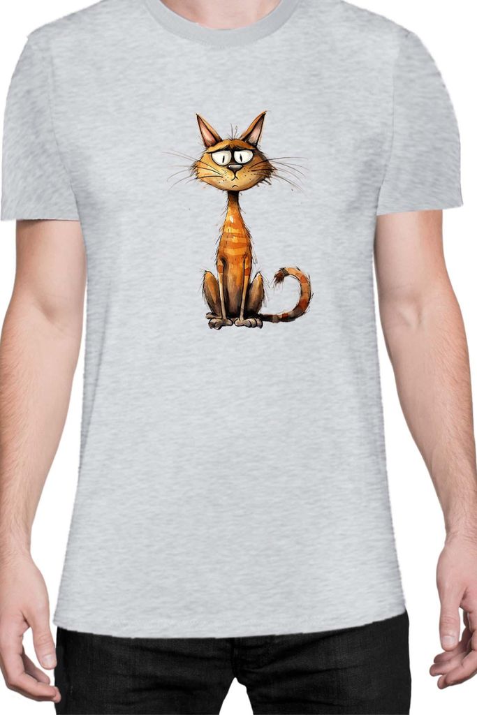 Herren T-Shirt Funny Cats Breeds Chausie Cat, Man 2XL / Grau