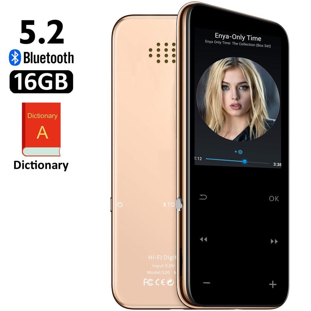 16GB Bluetooth MP3,MP4 digitaler Musikplayer mit Hi-Fi / Multifunktions FM Radio und elektronischem Wörterbuch