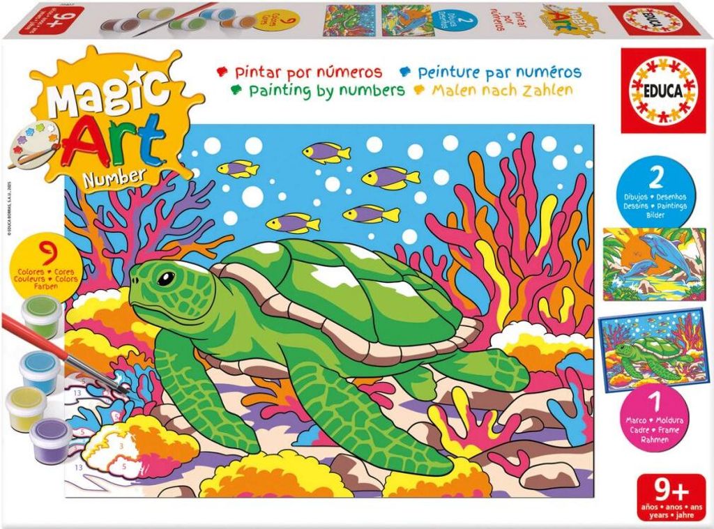 EDUCA Malovin nach Zahlen: Delfin und Schildkrö te