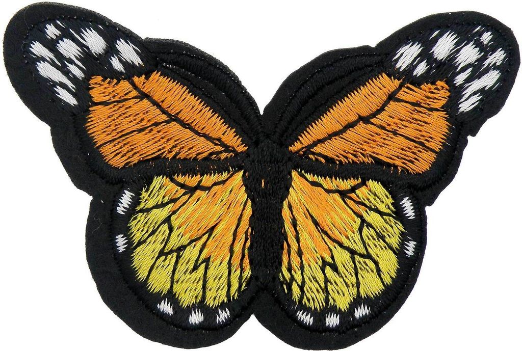 1 Schmetterling Aufbügler, Applikation, 48x70mm, freie Farbwahl, Farbe:orangegelb