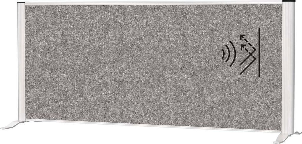 MAUL Sideboard-Trennwand MAULconnecto Akustik dunkelgrau Standfuß 120 x 35 x 52.75 cm silber