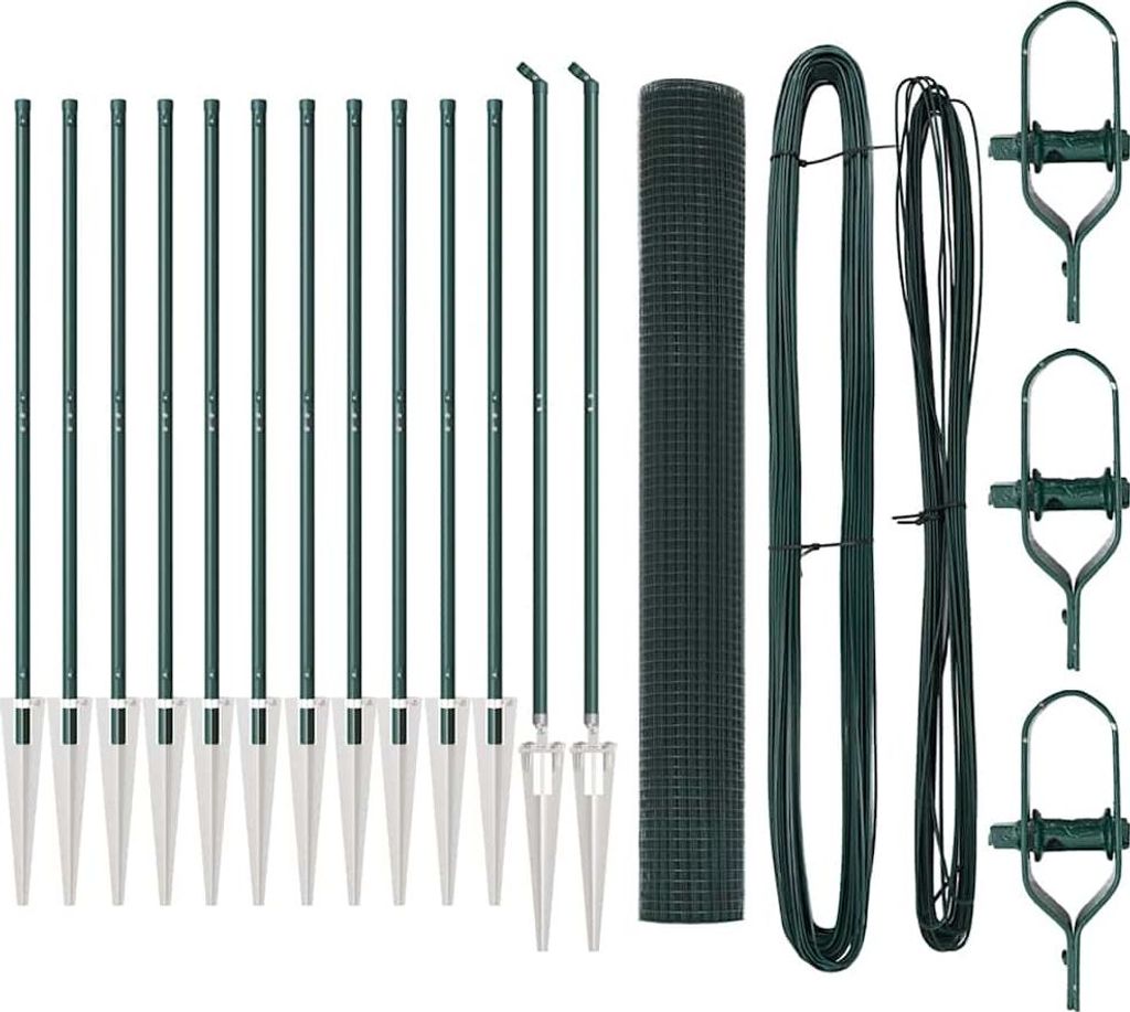 "2026"Cloris Zaunpfosten Grün 25x1 m (25x25 mm Masche) Stahl - Metallzäune eleganten134073