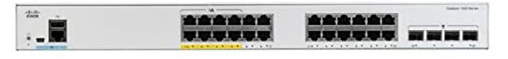 Cisco CAT1000L 28Port fixed managed L2 Switch: - 24x1GE Ports, PoE+ with 370W PoE budget, 4x1GE SFP uplinks, - 56Gbps switching Bandwidth, WebUI, U...