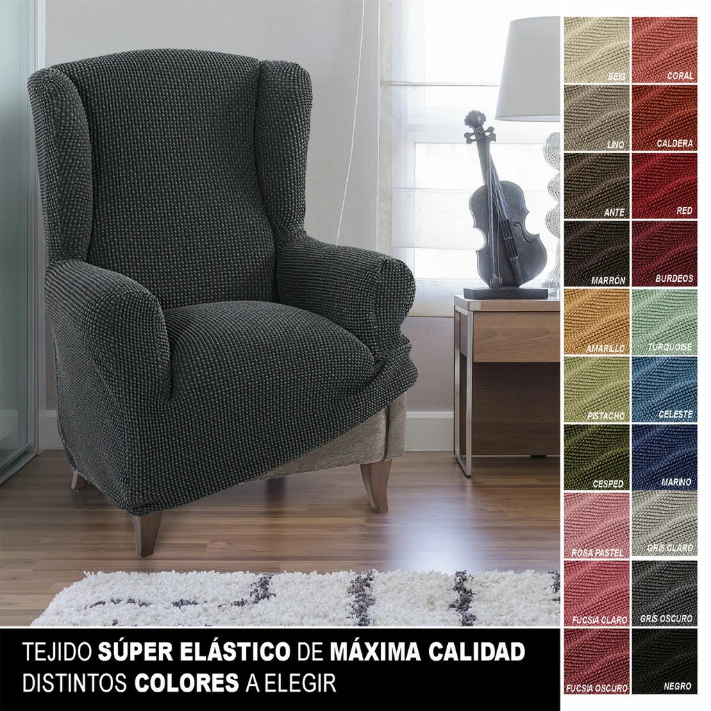 Copridivano 1 Posto Elastico SOFASKINS Grigio Scuro Resistente Lavabile - 4